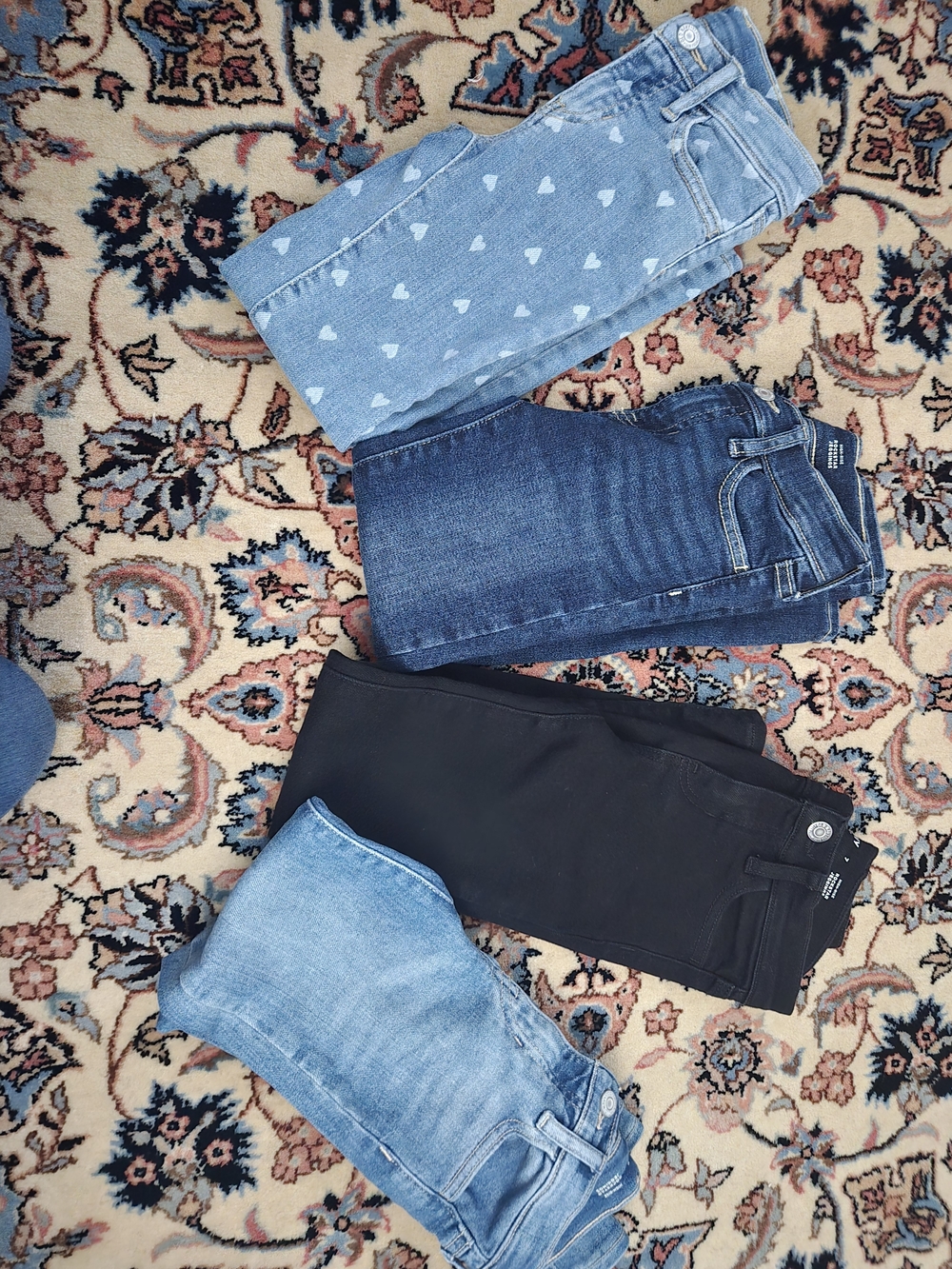 Women’s Blue Heart-Print and Classic Denim Jeans - Multipack